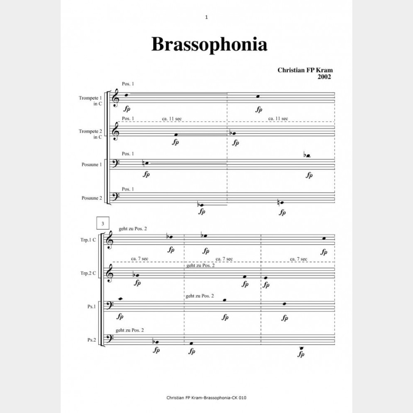Brassophonia (4 Spielpartituren)