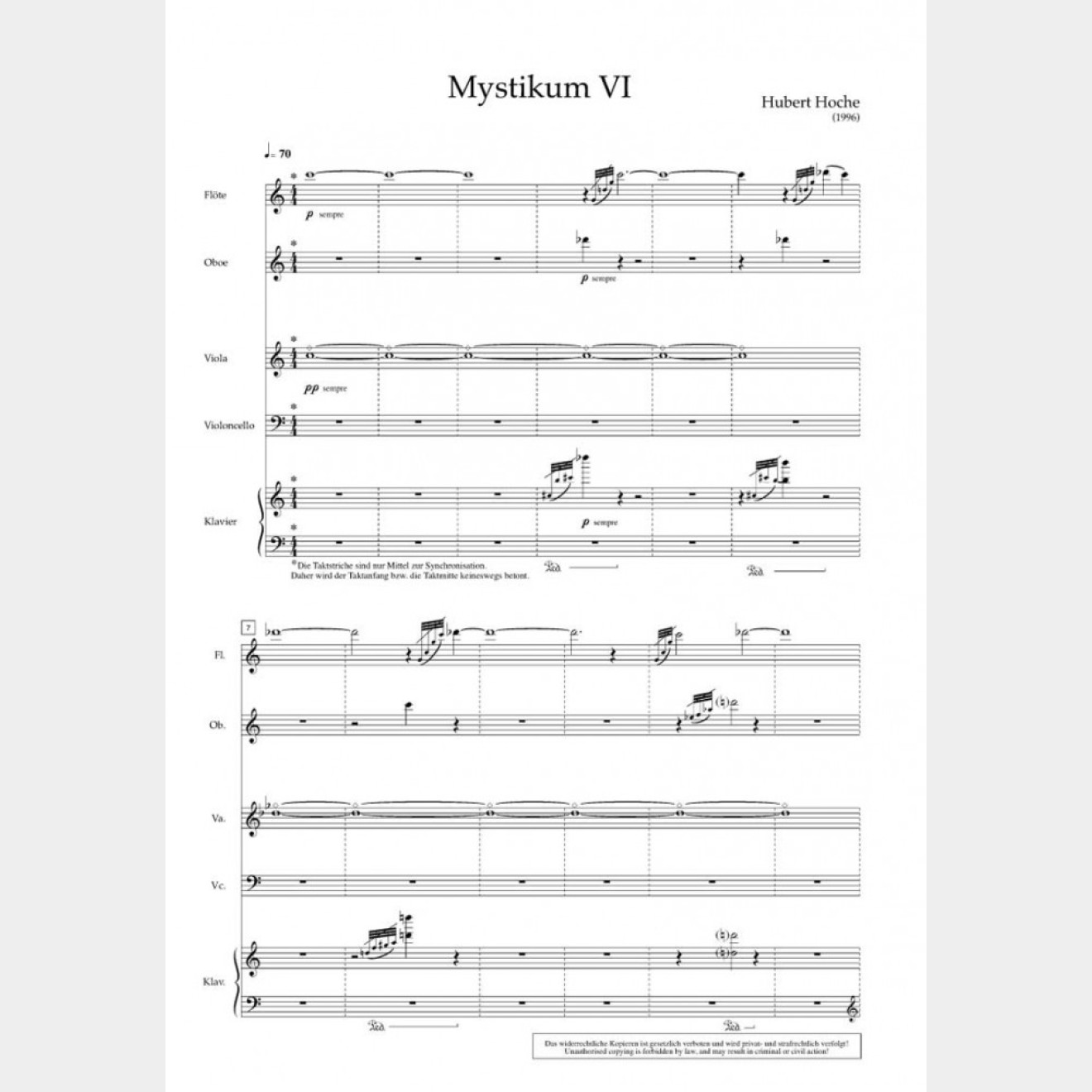 Mystikum VI, 12` (Partitur und Stimmen)