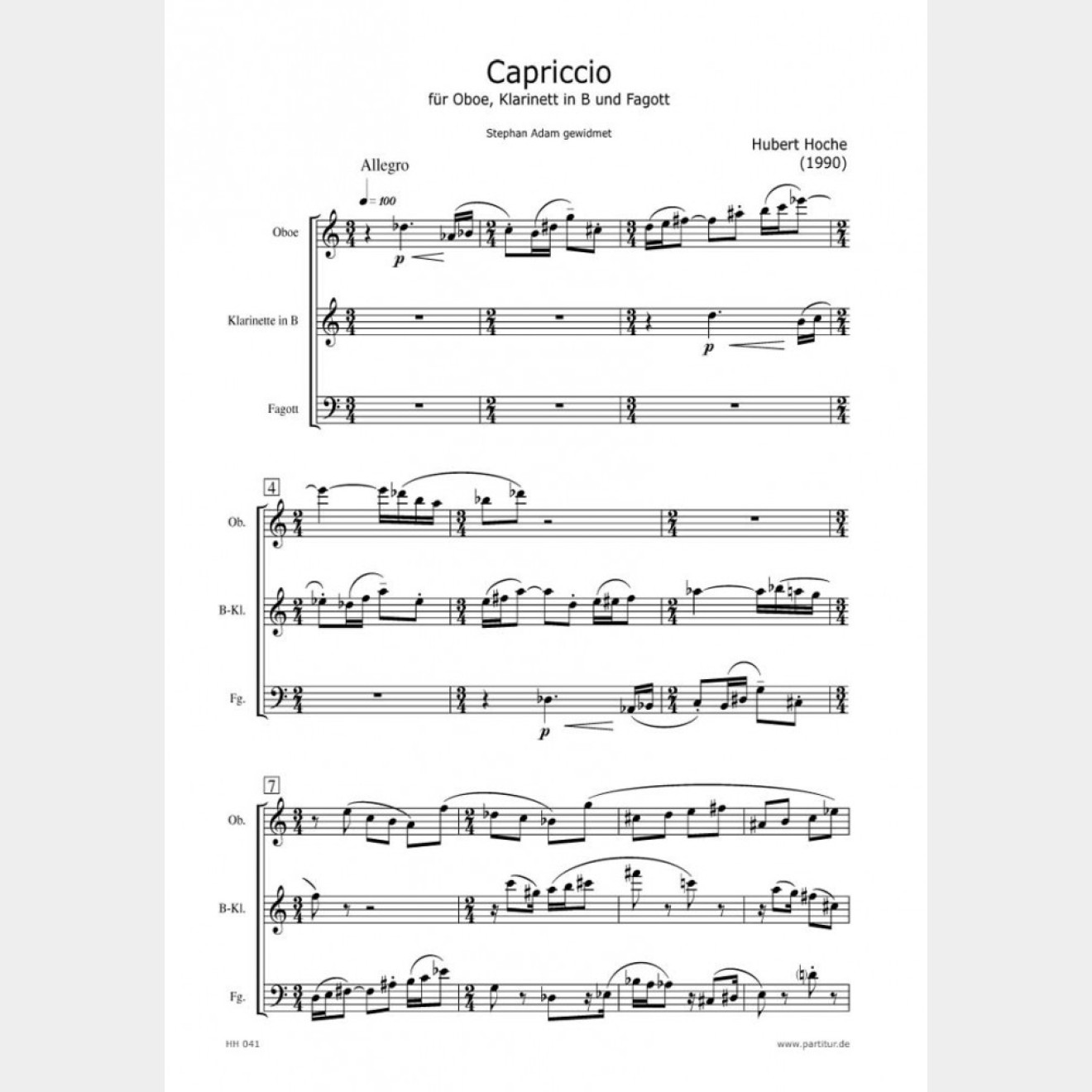 Capriccio, 3` (Partitur und Stimmen)