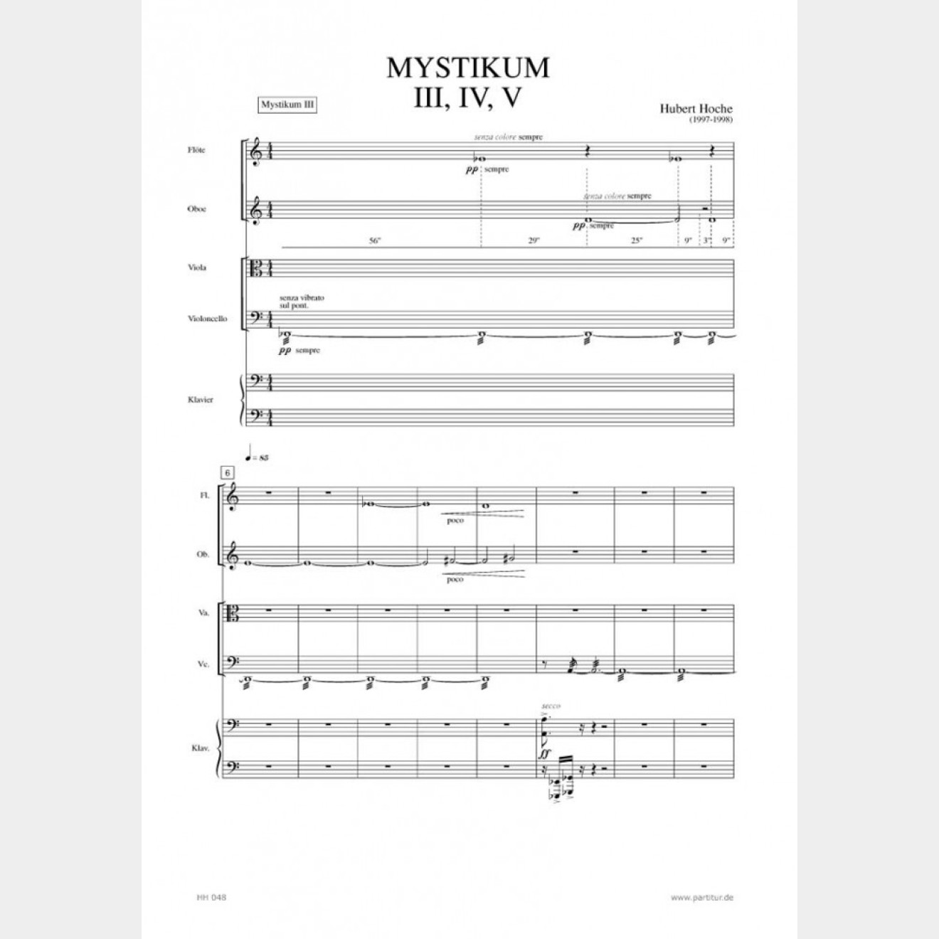 Mystikum III - V, 14` (Partitur und Stimmen)