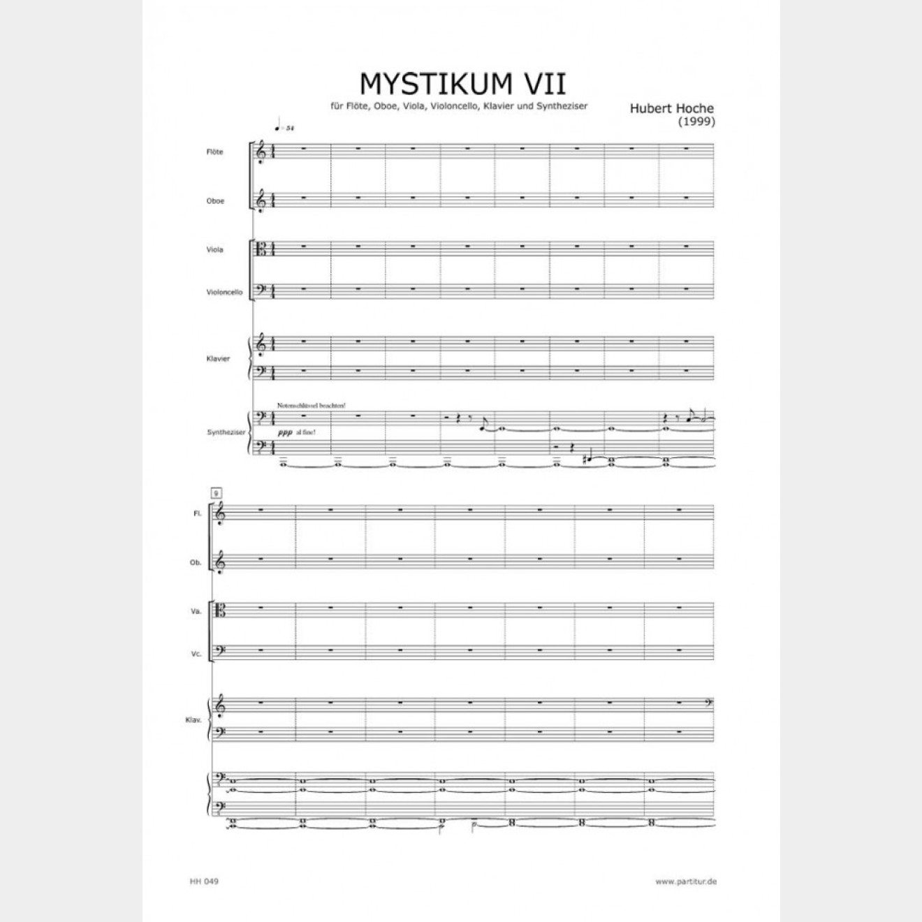 Mystikum VII, 13` (Partitur und Stimmen)