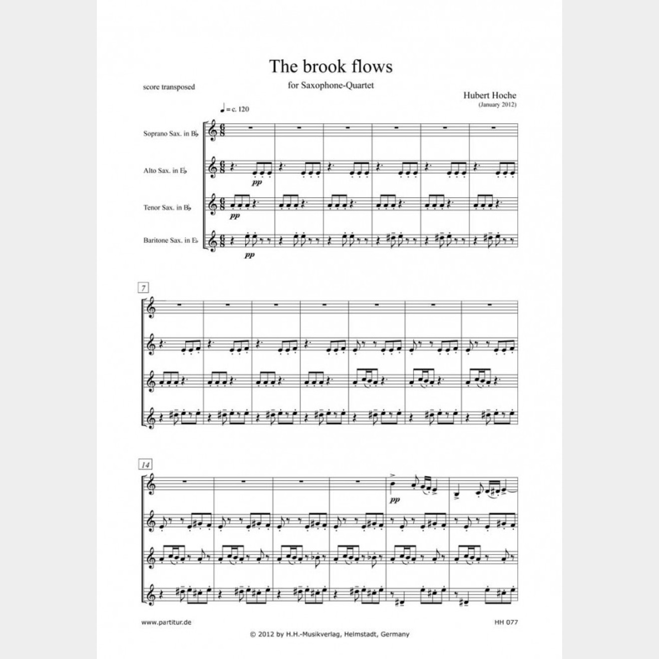 the brook flows, 11` (Partitur und Stimmen)