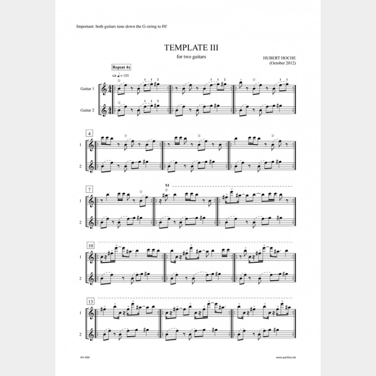 Template III, 10` (Partitur und Stimme)