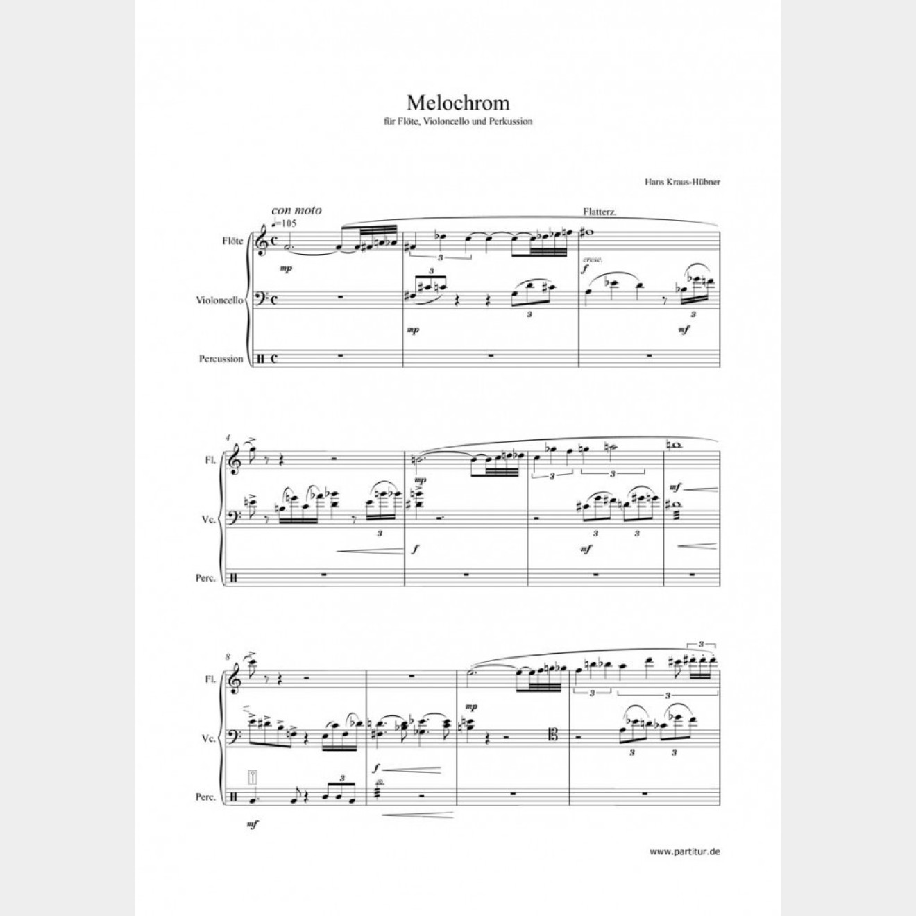 Melochrom, 6`30`` (Partitur und Stimmen)