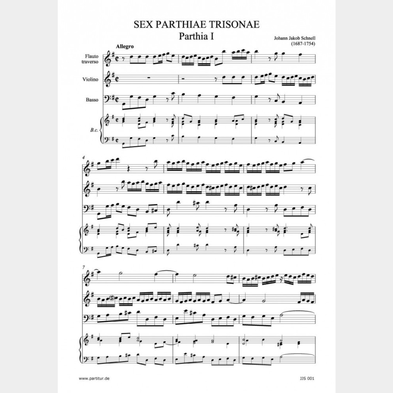 Sex Partiae Trisonae (I, II, III) (Partitur und Stimmen), 33`