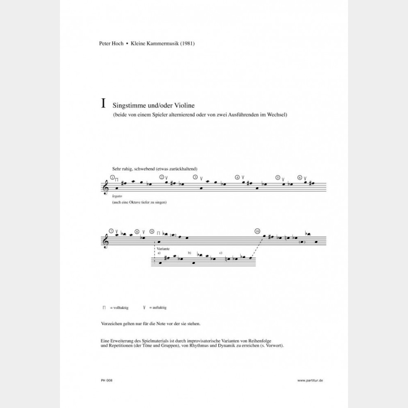 Kleine Kammermusik - Variable Komposition