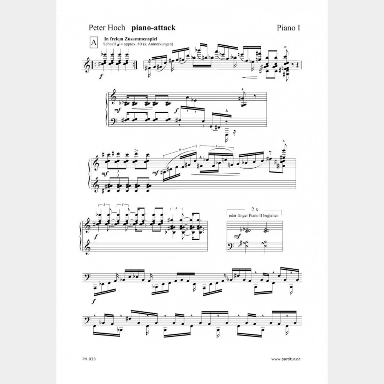 piano-attack (Partitur und Stimme), 8`