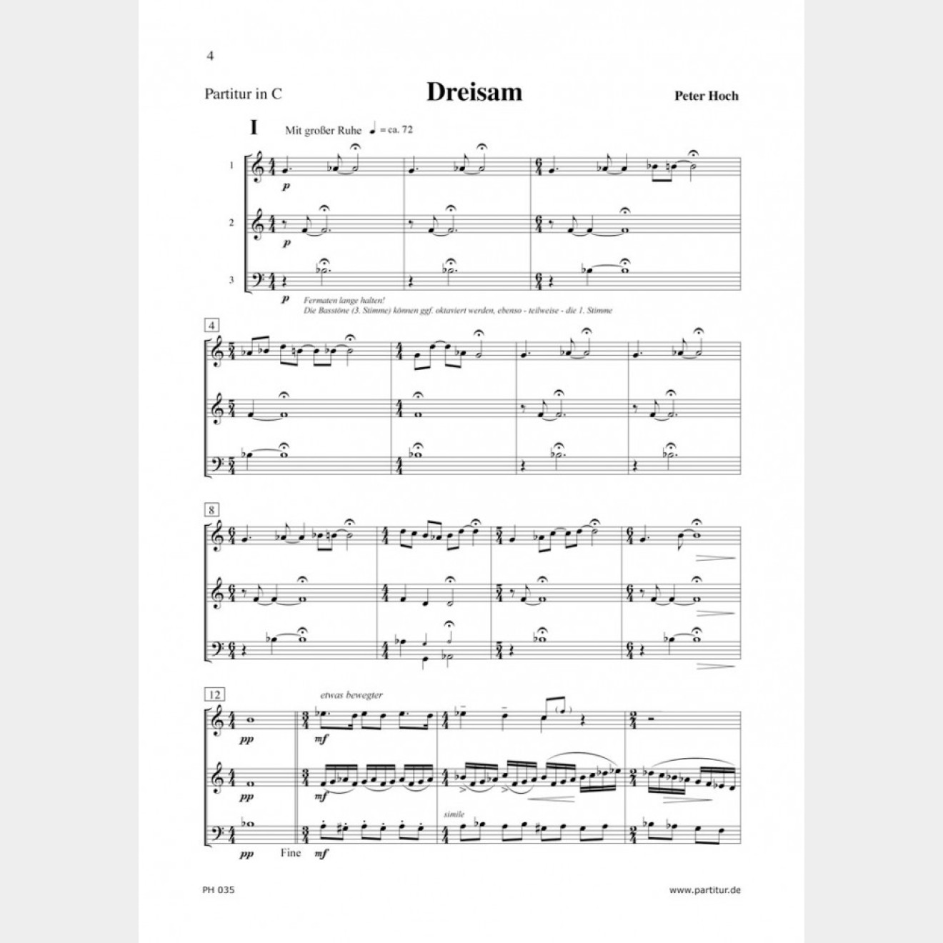 Dreisam Trio (Partitur und Stimmen), 3`