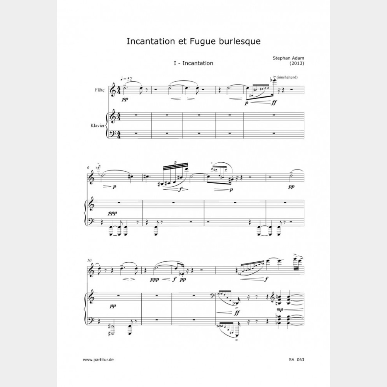 Incantation et Fugue burlesque, 8` (Partitur und Stimme)