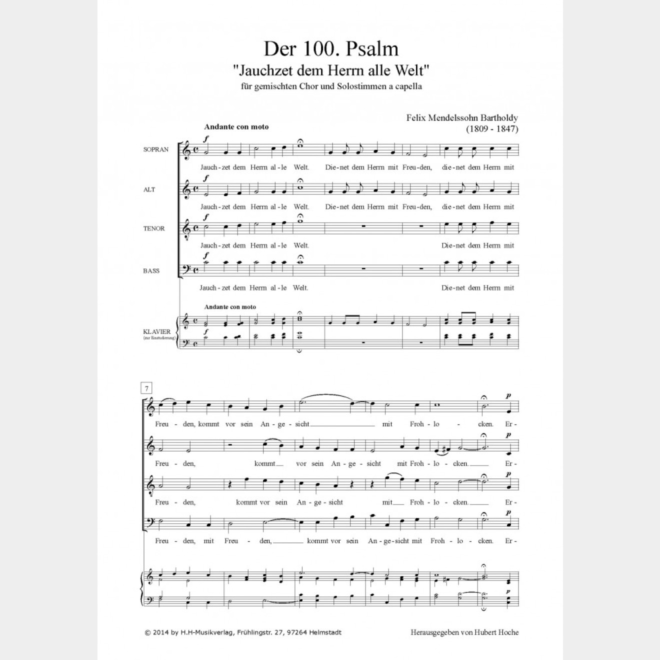 Psalm 100 - Jauchzet dem Herrn alle Welt