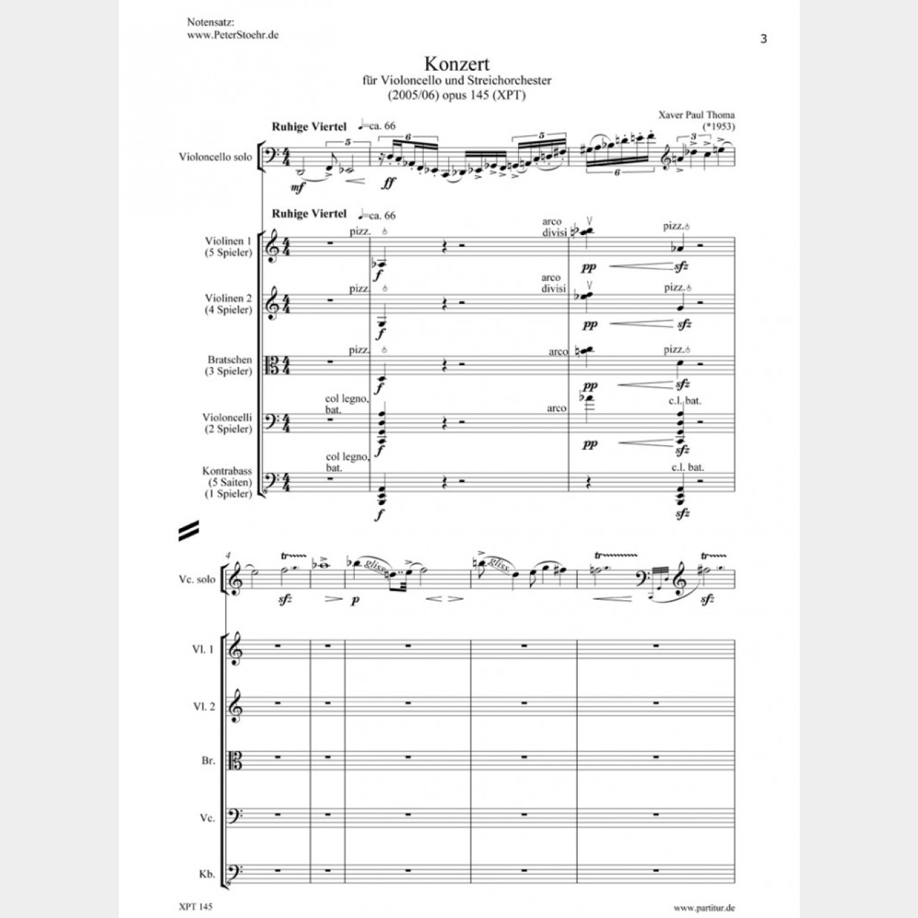 Konzert für Violoncello und Streichorchester, 24`