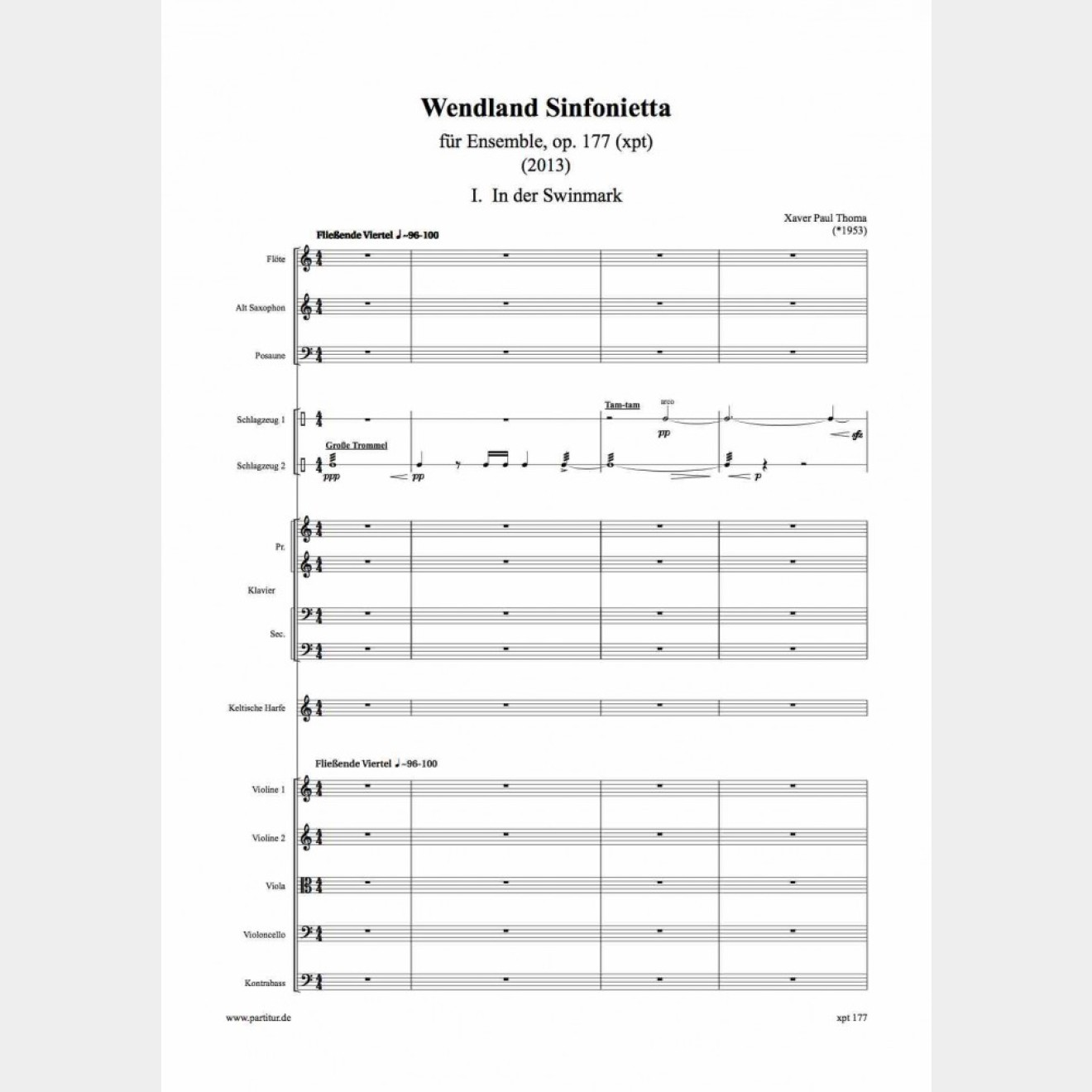 WENDLAND SINFONIETTA opus 177 für Ensemble, 17`
