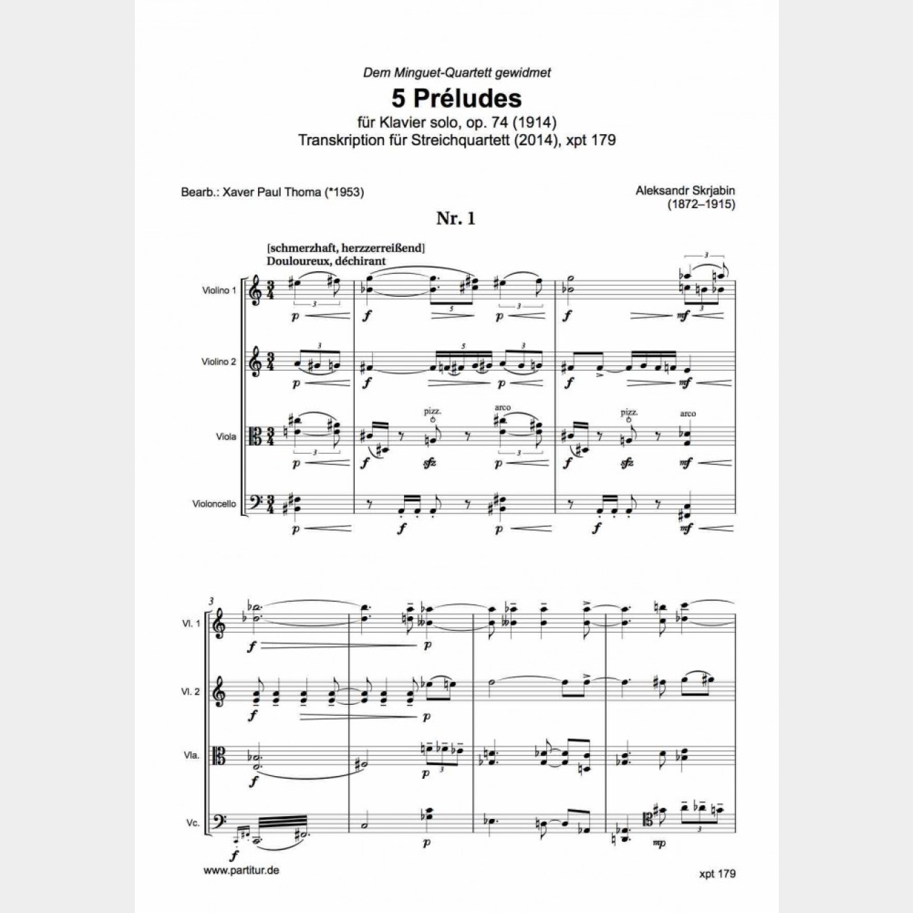 5 Préludes opus 74, 7', (Partitur und Stimmen)