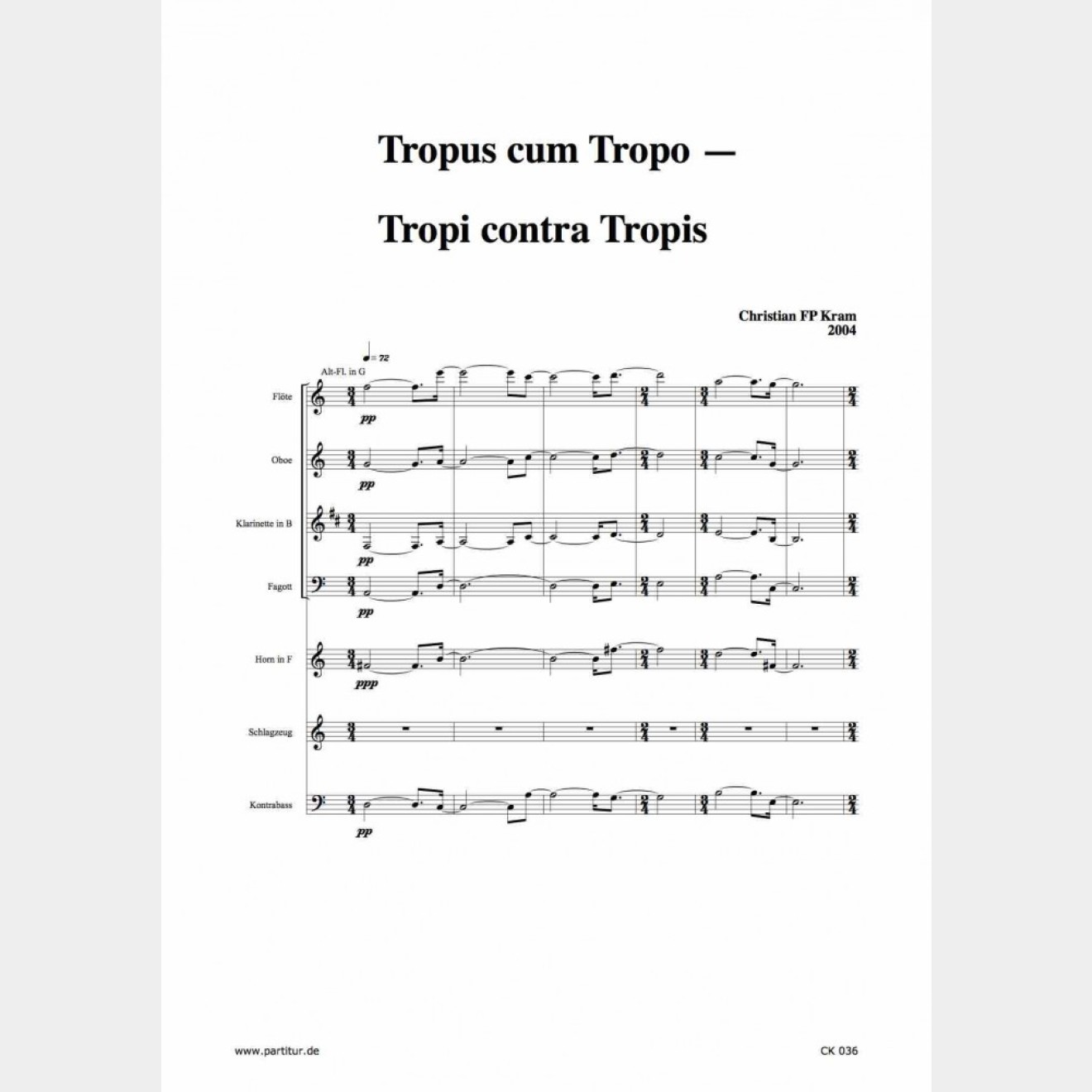 Tropus cum Tropo - Tropi contra Tropis, 16` (Score and Parts)