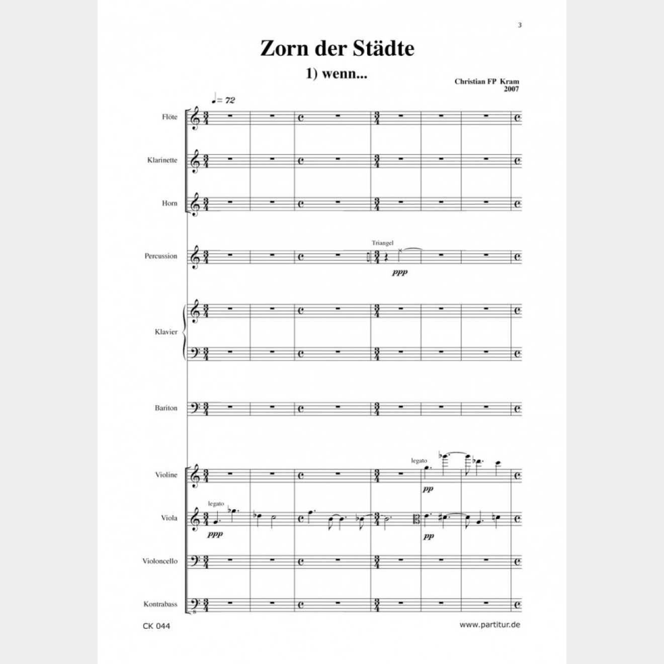 Zorn Kram, Christian FP: Zorn der Städte - 5 songs (poems by Laszlo Csiba), 22`