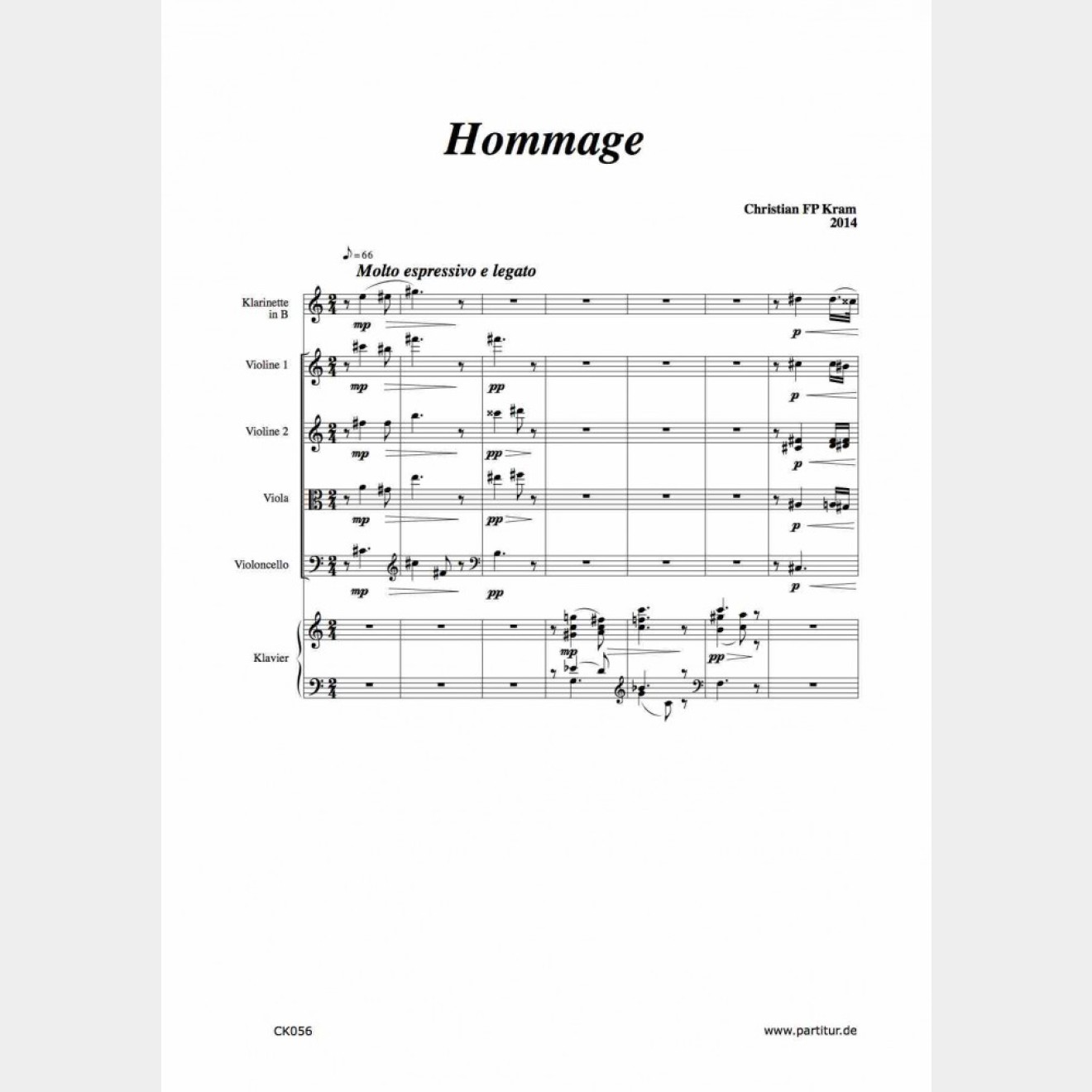 Hommage, 10`, (Score and parts)