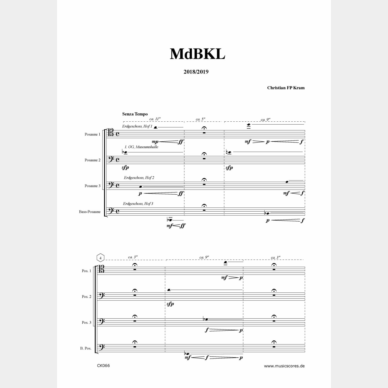 MdBKL, 13' (4 Scores-individual sheets)