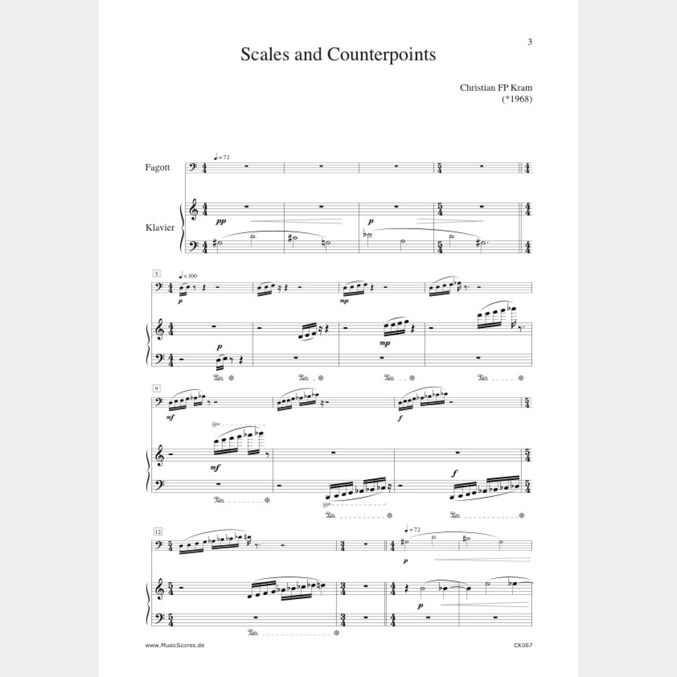 Scales and counterpoints, 5' (Partitur und Stimme)