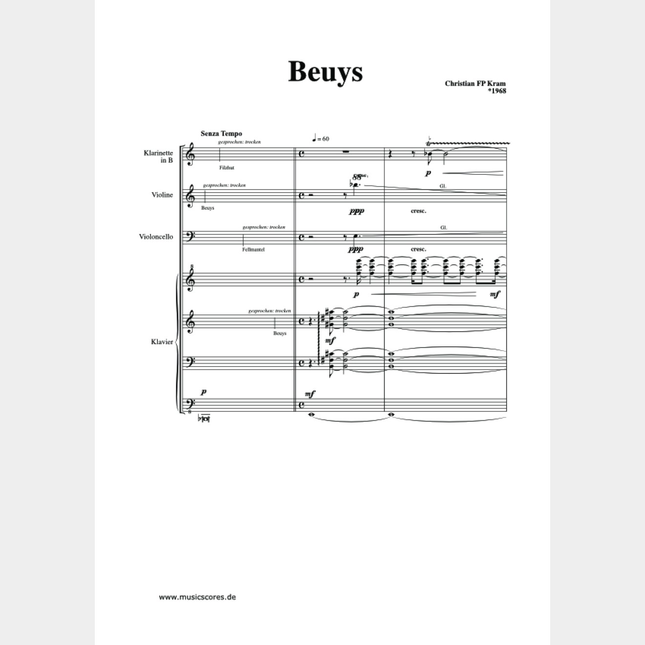 Beuys, 13` (Spielpartitur)