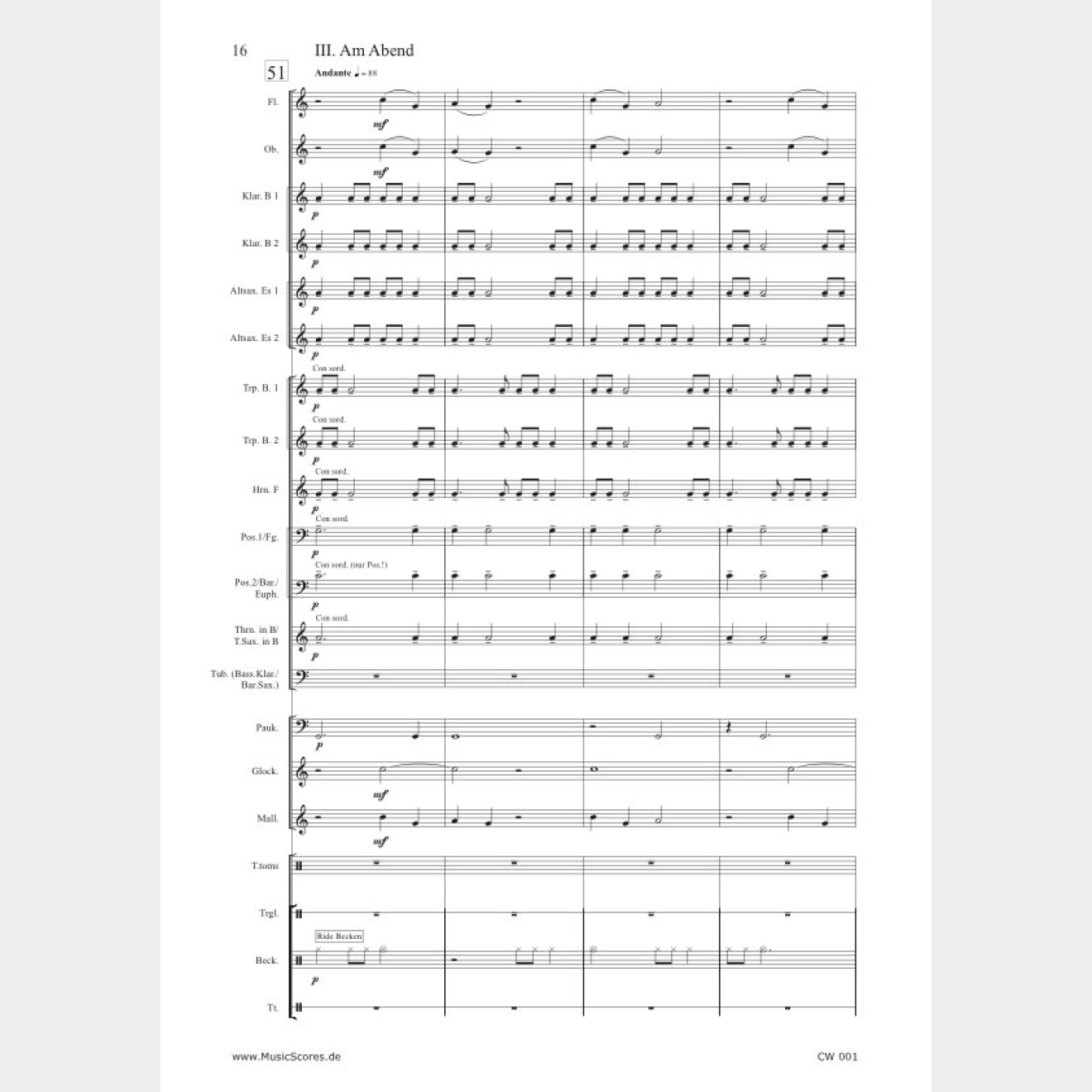 Drei Stücke für Bläserklasse, (score and parts)