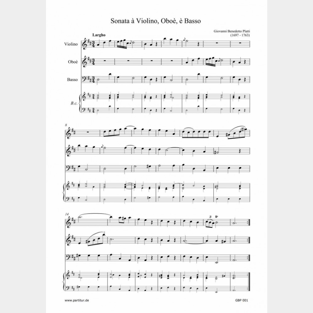 Sonata à Violino, Oboè è Basso (D-major, WD 682)
