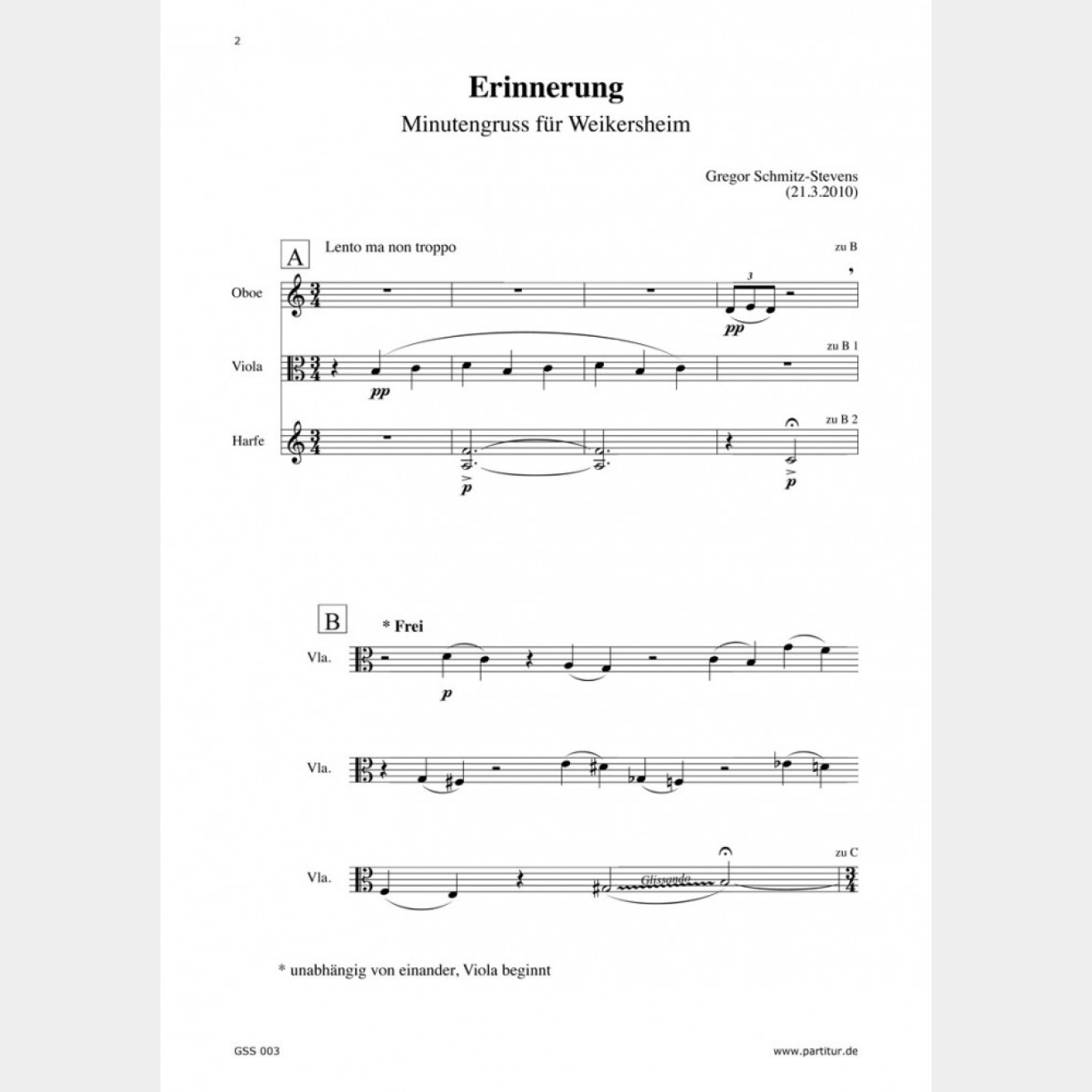Erinnerung (3 Scores), 1`