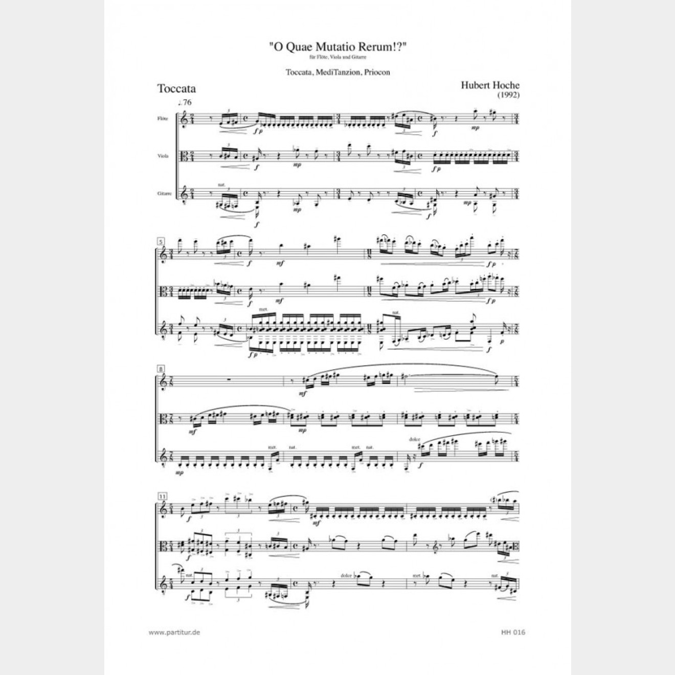 O Quae Mutatio Rerum!?, 14` (Score and Parts)
