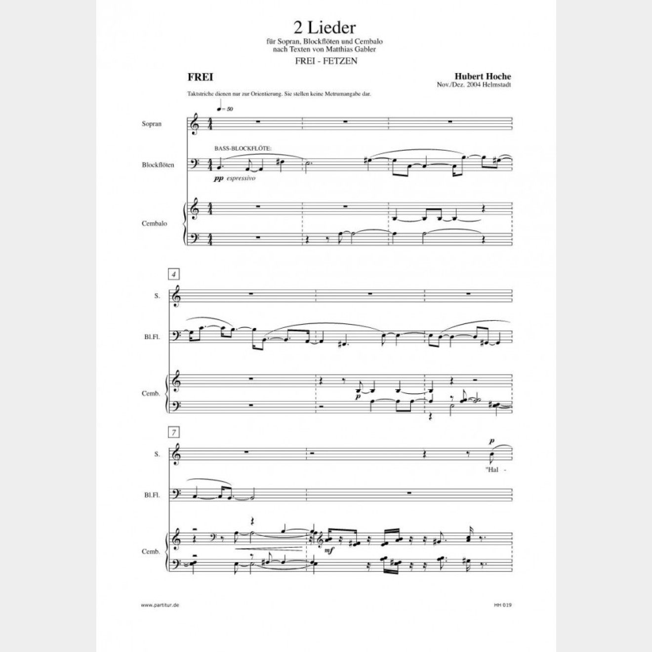 Zwei Lieder, 11` (3 Scores)