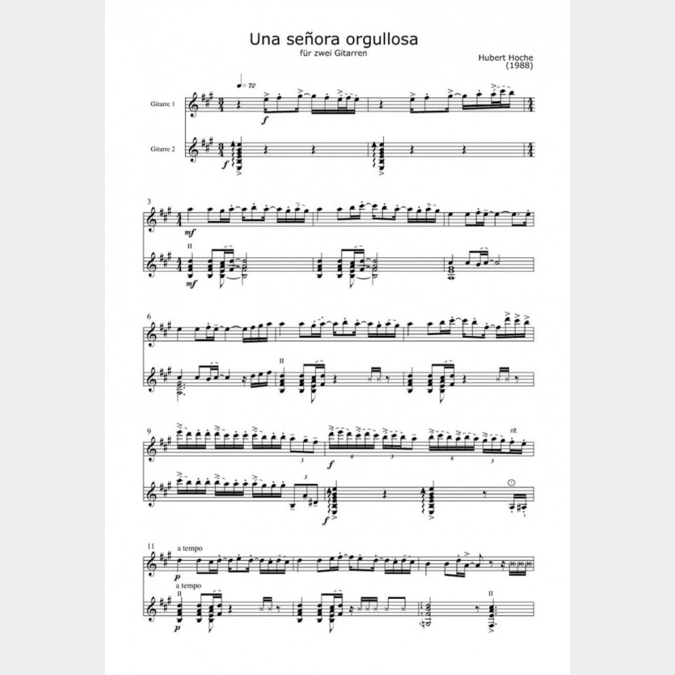 Una senora orgullosa, 3`40`` (Score and Parts)