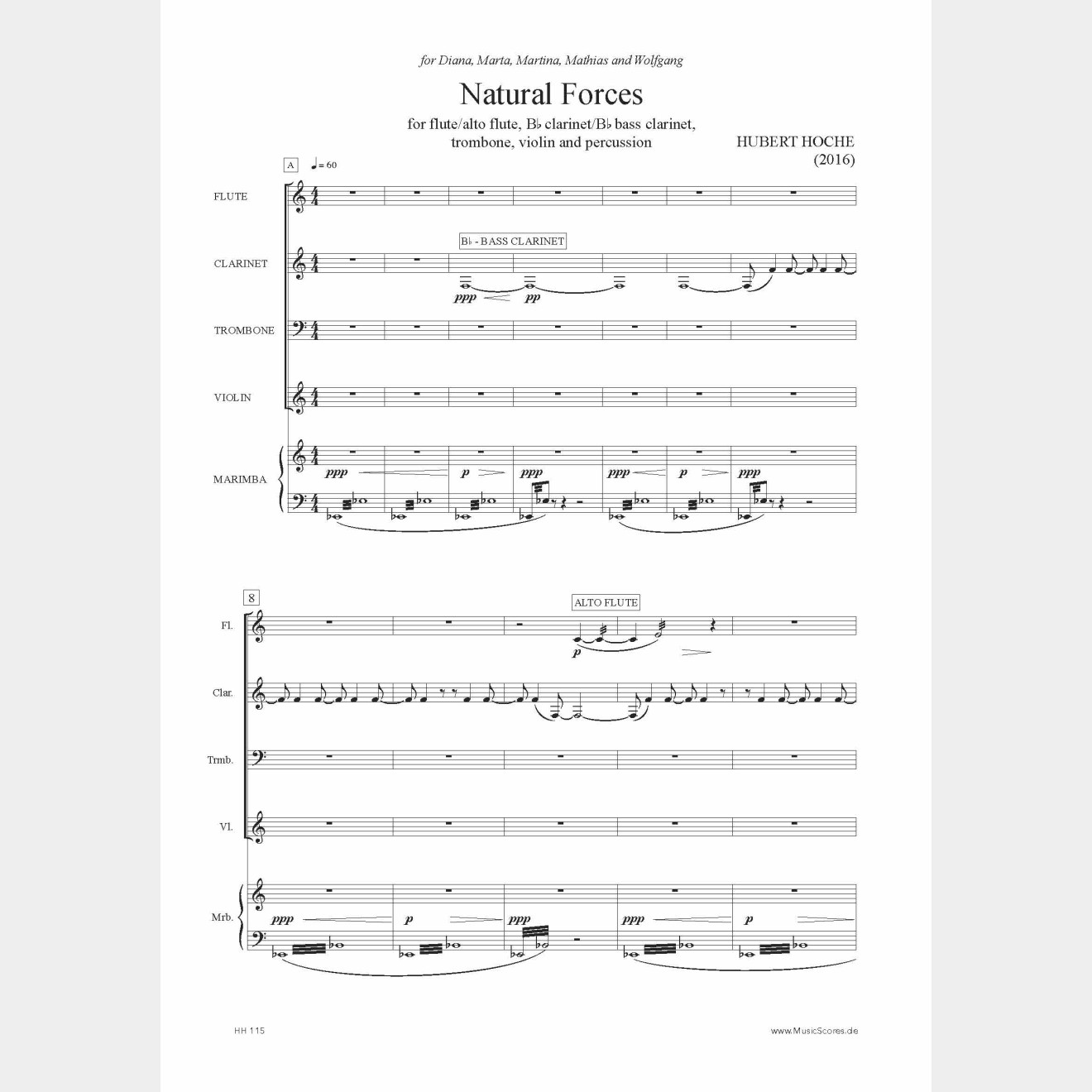 Natural Forces, 7`30'' (Score and Parts)