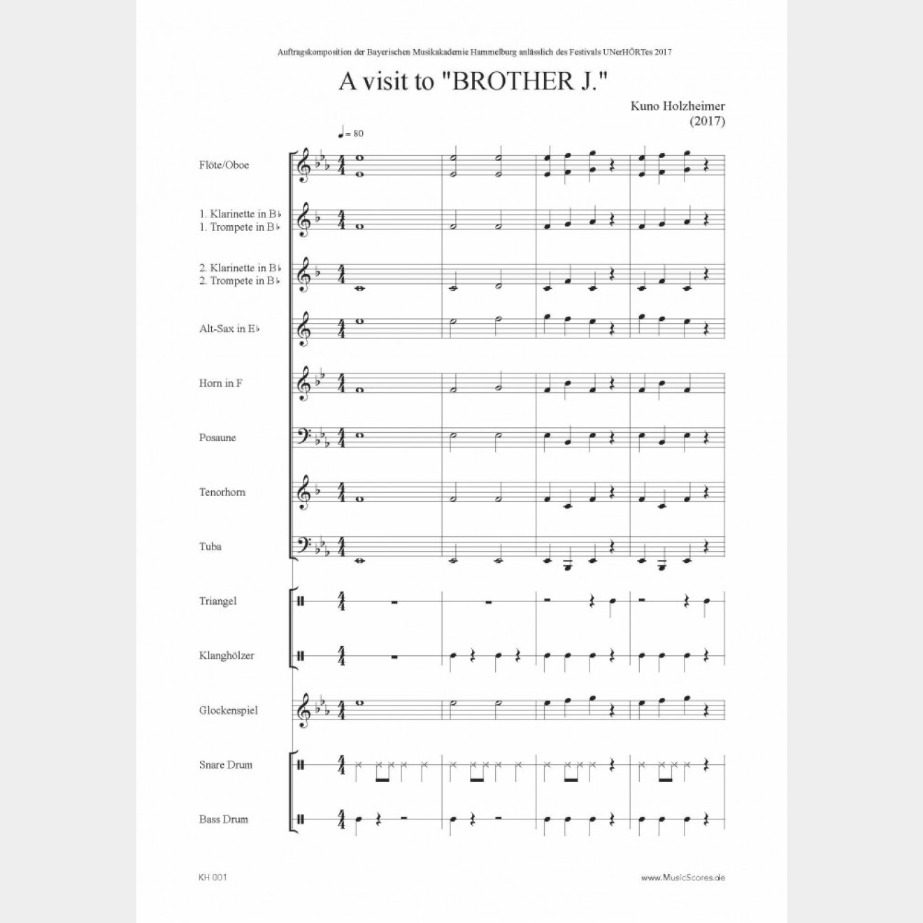 A visit to Brother J., 5` (Score and Parts)
