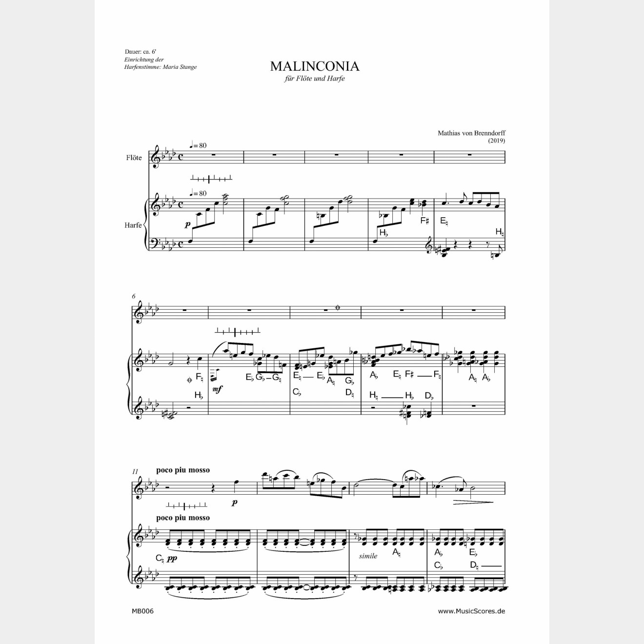 Malinconia (Score and Parts), 6'