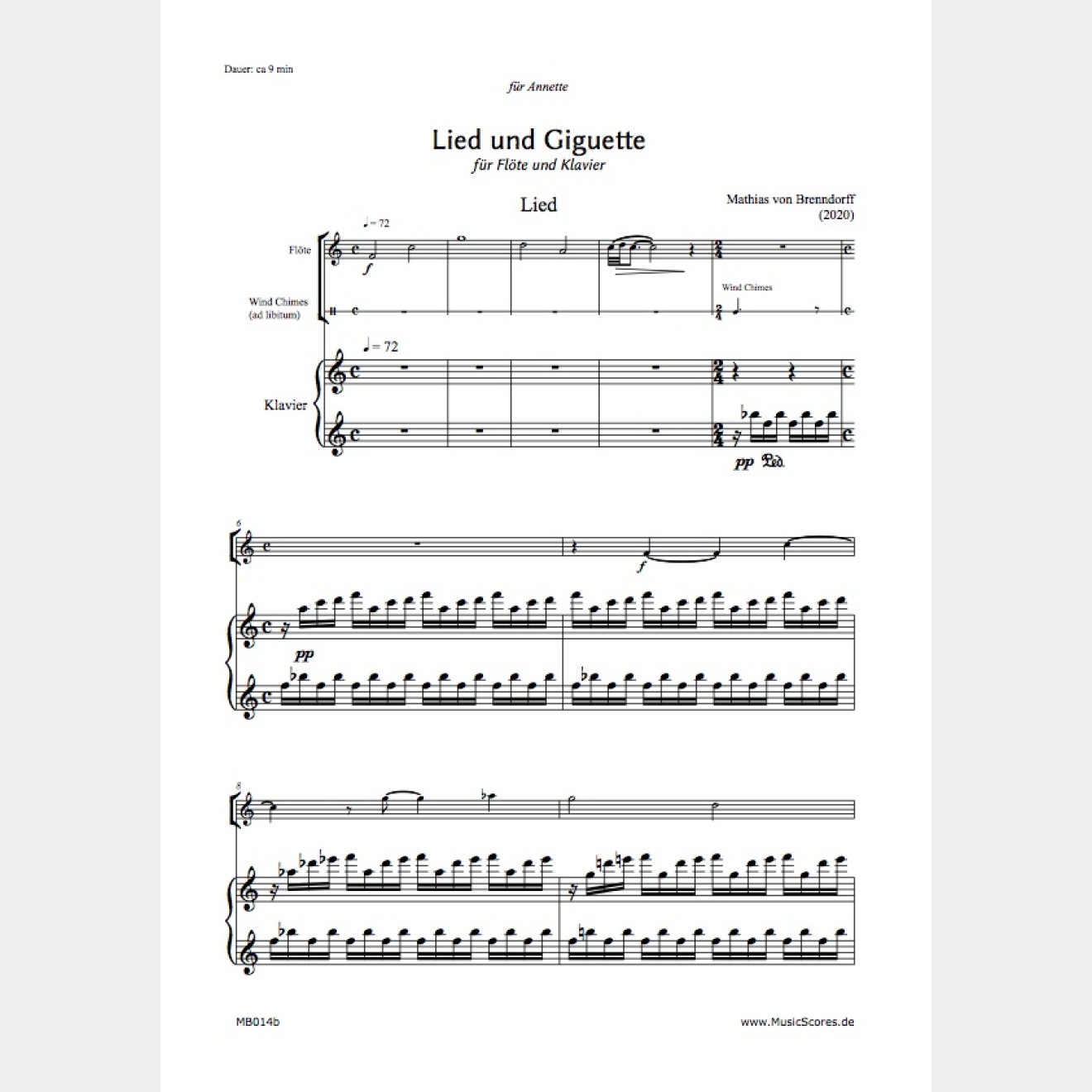 Lied und Giguette, (Score and Part), 9'