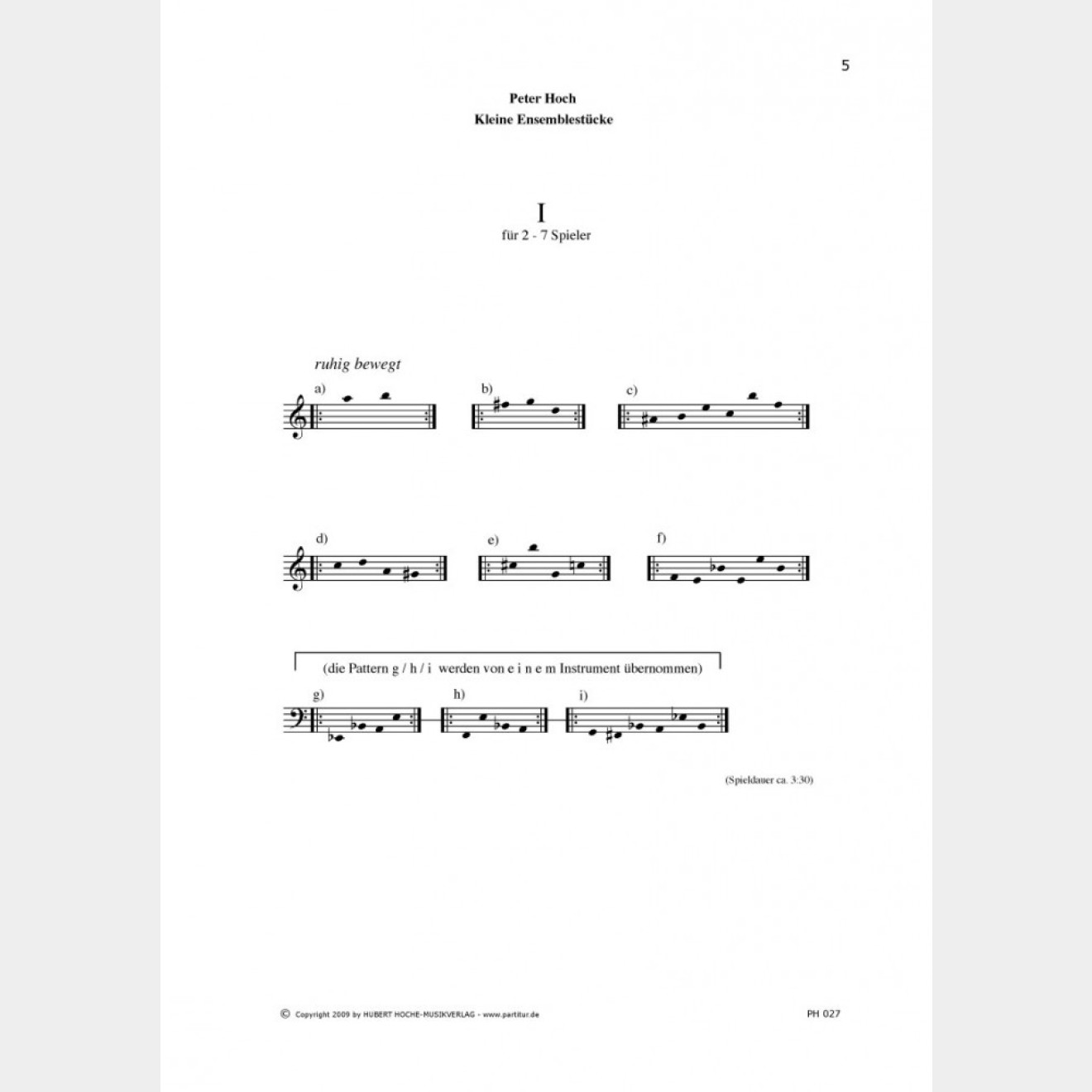 10 kleine Ensemblestücke (Instruments ad lib.), 25`