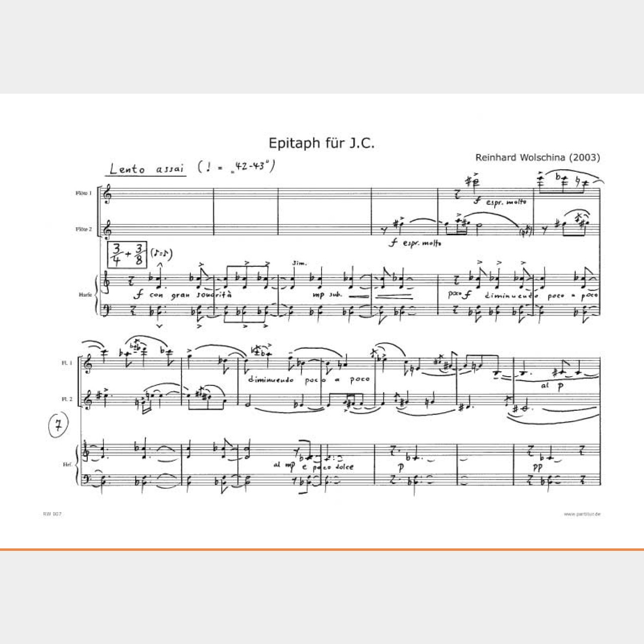 Epitaph für J.C. (Score and Part), 6`