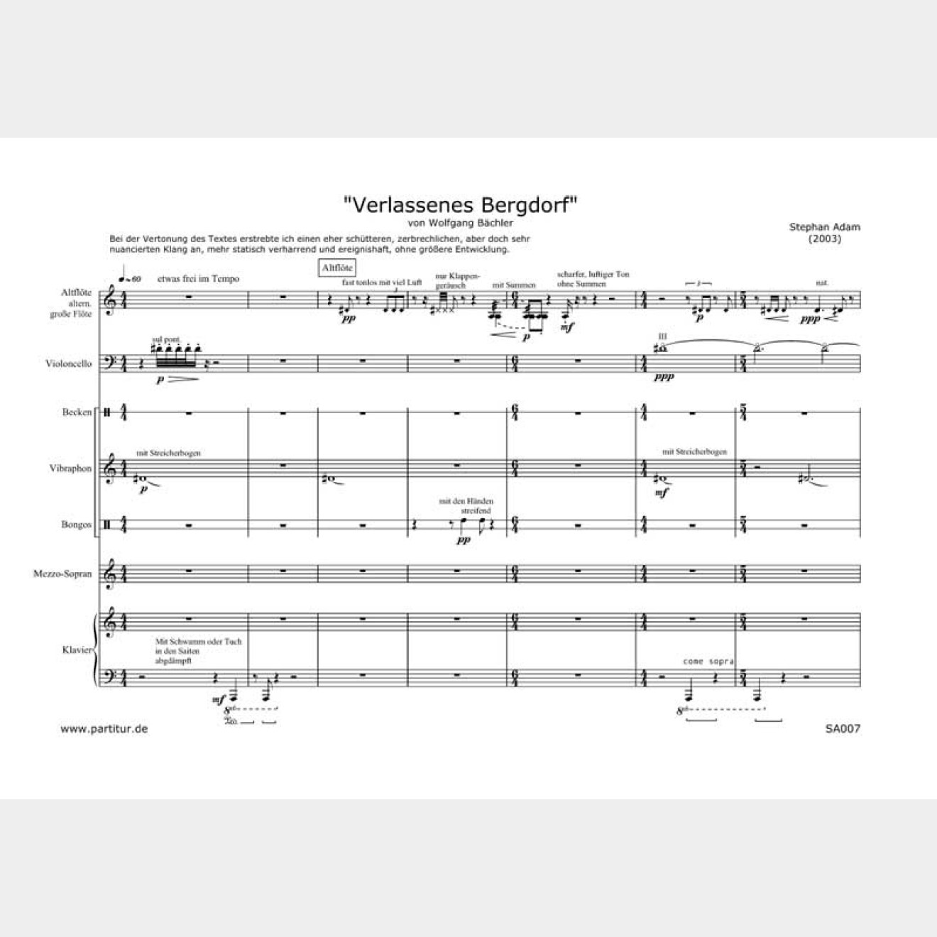 Verlassenes Bergdorf, 13` (Score and Parts)