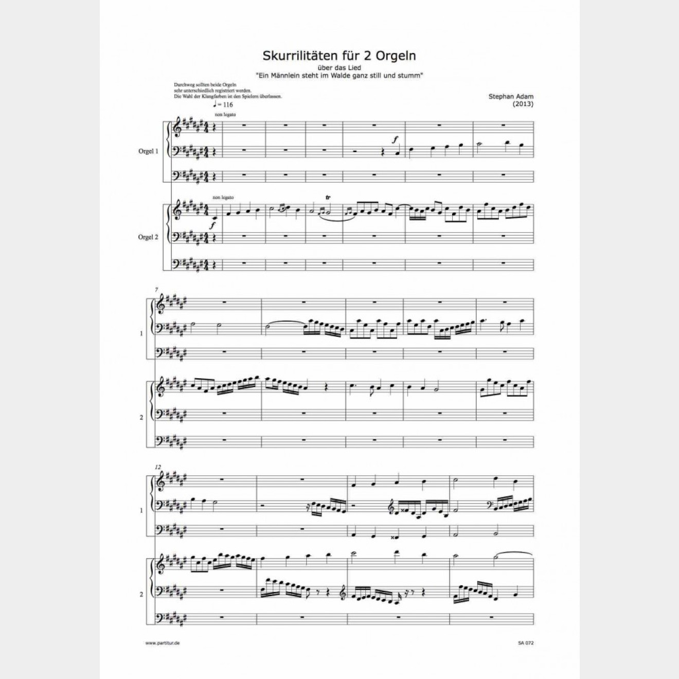 Skurrilitäten, 14' (Score and part)