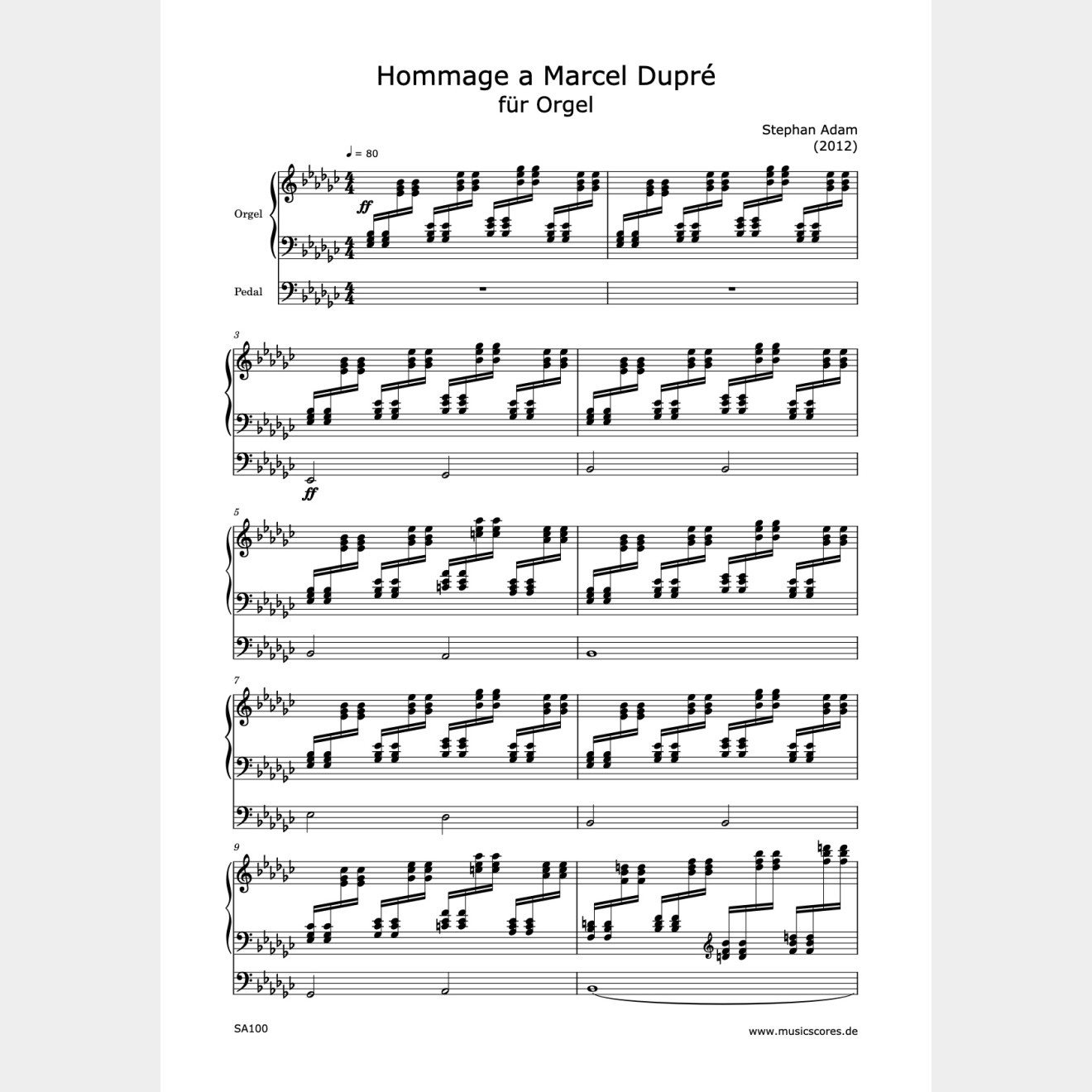 Hommage a Marcel Dupré für Orgel, 6'