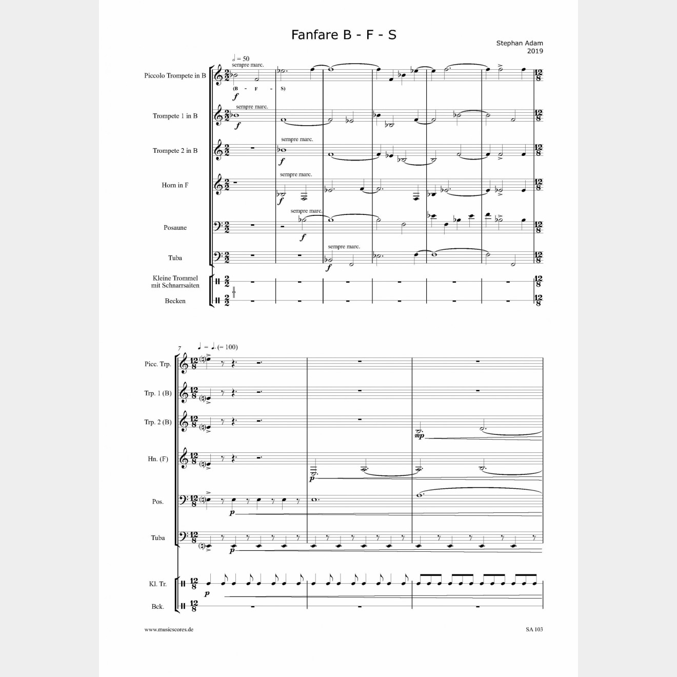 Fanfare B-F-S, 3' (score and parts)