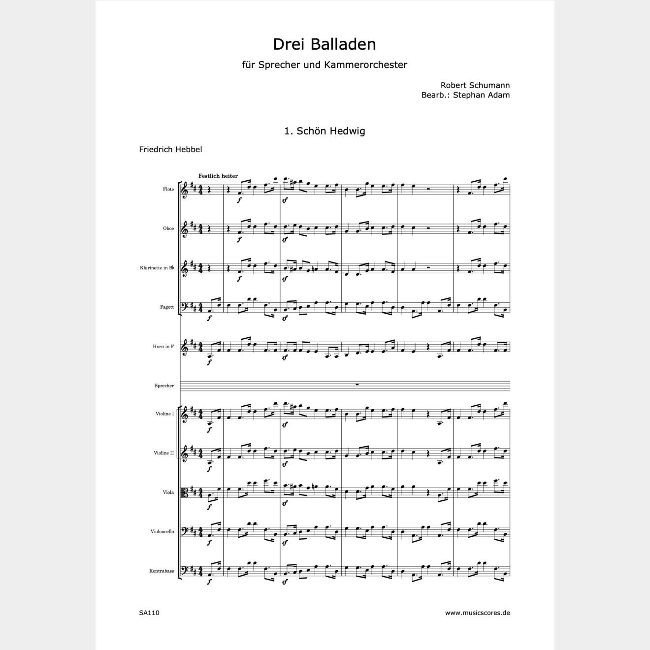 Three Ballads, (Score and parts) 16`