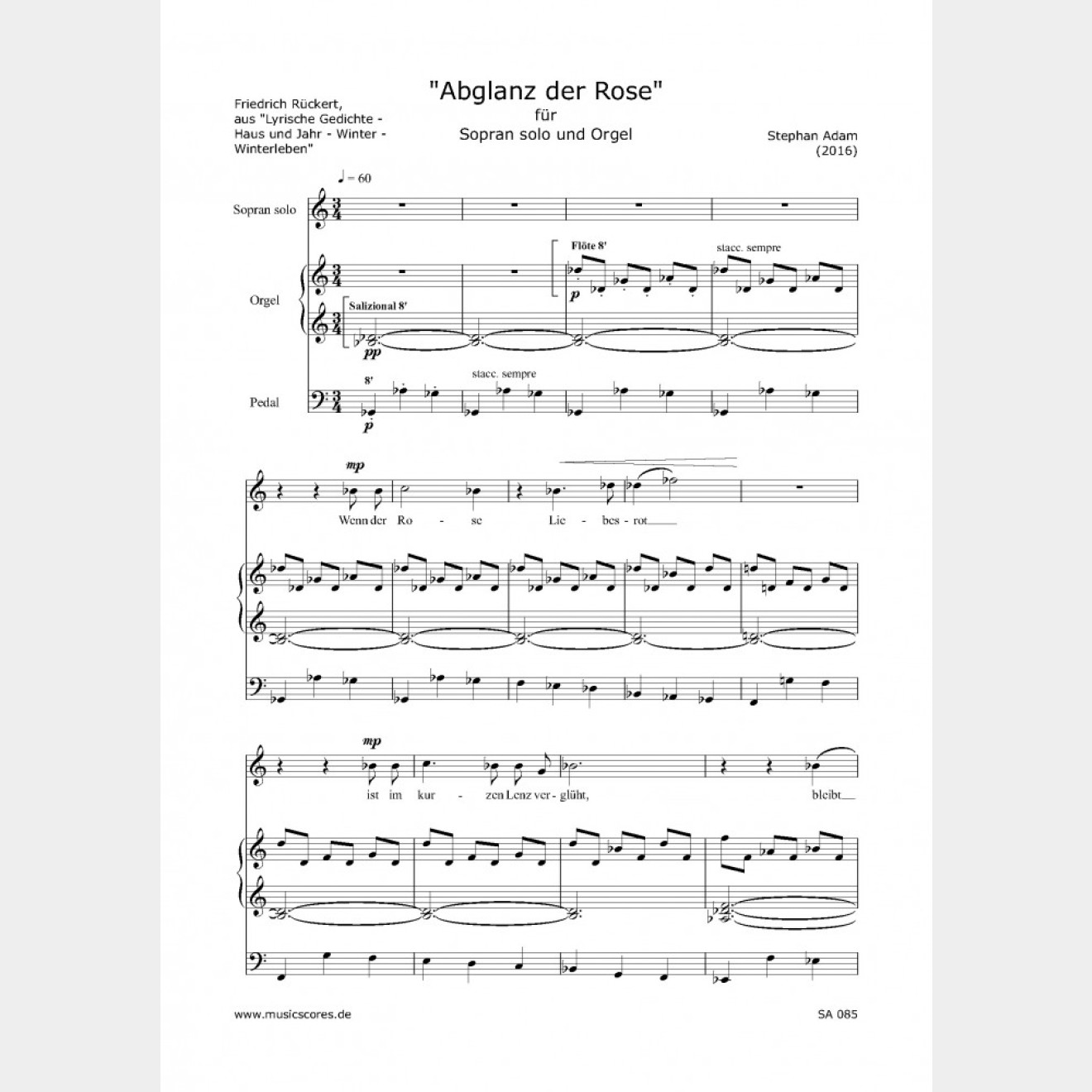 Abglanz der Rose, 5` (Score and Part)