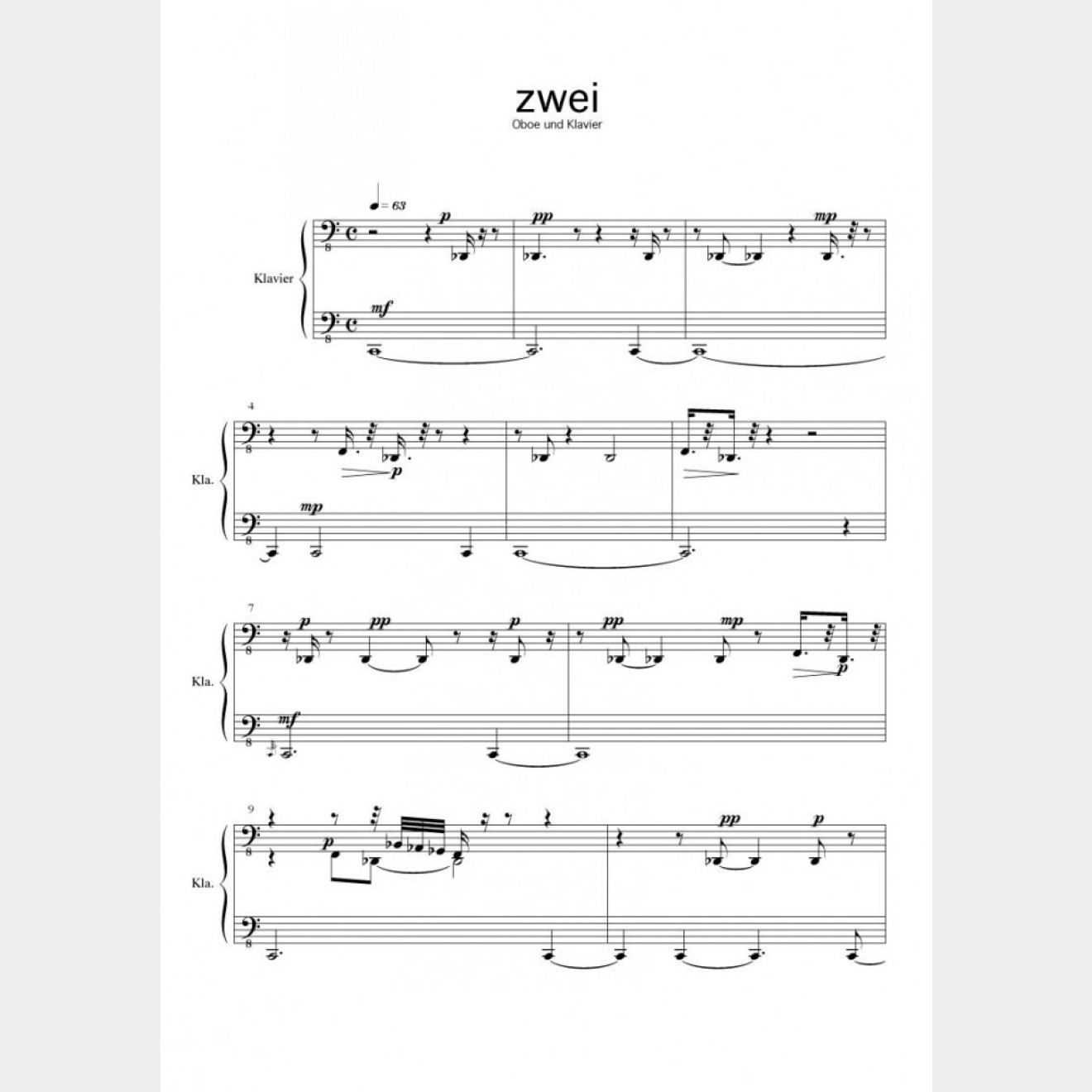 Zwei (Score and Part), 13`