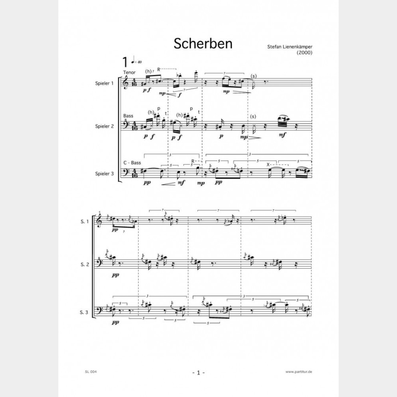 Scherben (Score and Parts), 8`