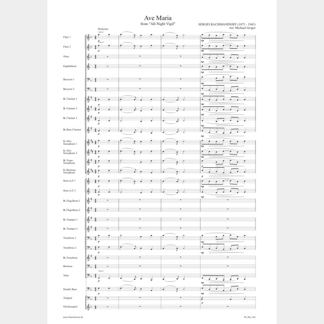 Ave Maria, 3, (score and parts)