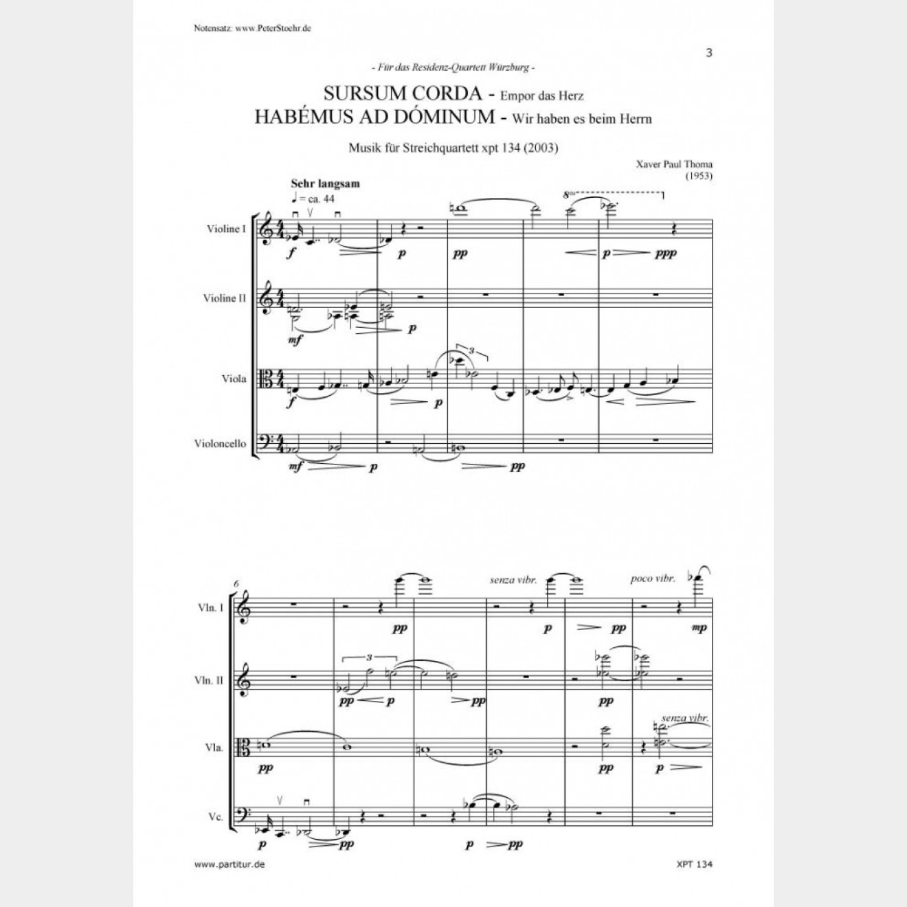 SURSUM CORDA - HABEMUS AD DOMINUM (Score and Parts), 12`