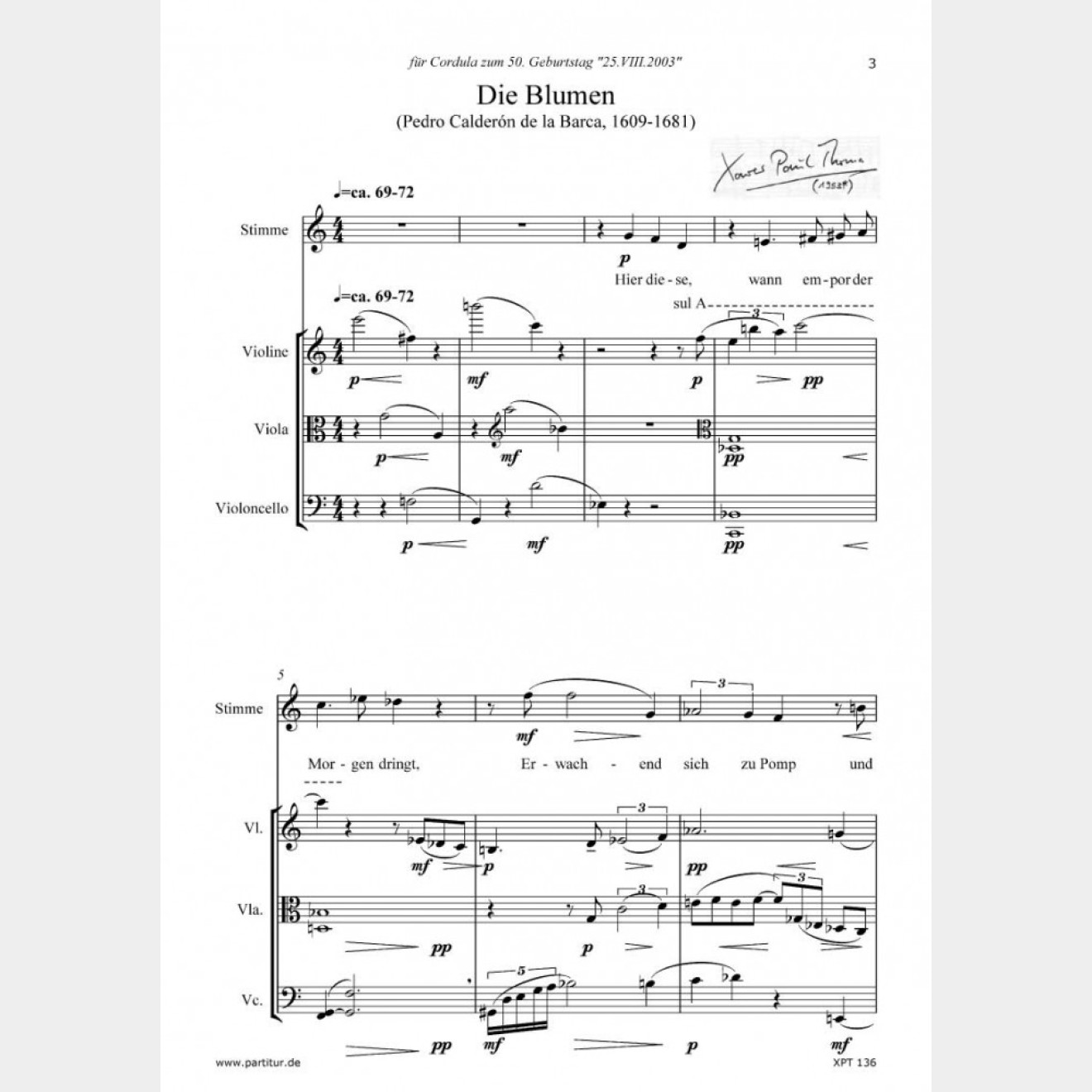 Die Blumen (Score and Parts), 5`