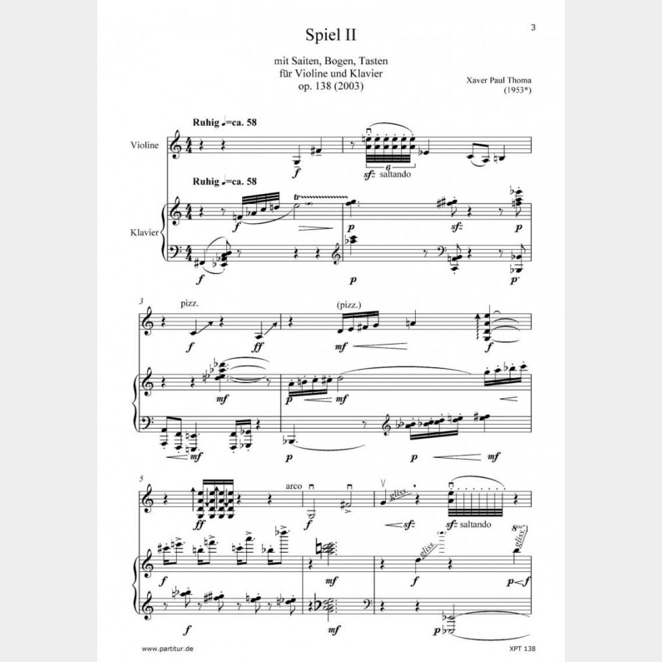 Spiel II mit Saiten, Bogen, Tasten (Score and Part), 3`